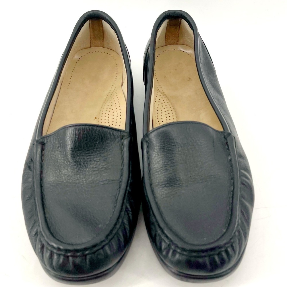 SAS Tripad Leather Loafers Womens 9.5 Black Slip On Moc Toe Professional Comfort - Picture 5 of 8
